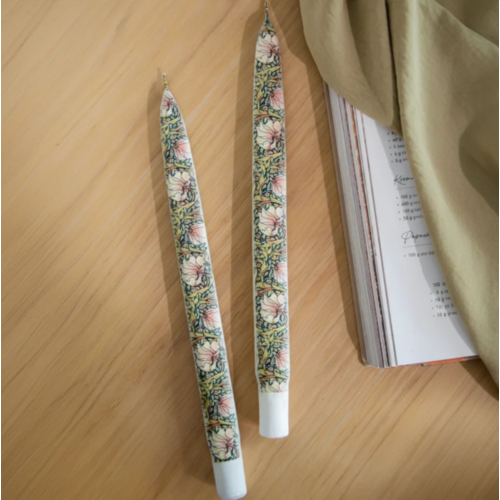 Flatyz Flat Taper Candle William Morris Pimpernel Set of 2 Flatyz Flat Taper Candle William Morris Pimpernel Set of 2