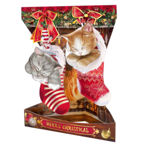 Santoro London Pop-Up Card Christmas Kittens Santoro London Pop-Up Card Christmas Kittens