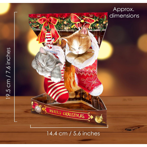 Santoro London Pop-Up Card Christmas Kittens Santoro London Pop-Up Card Christmas Kittens