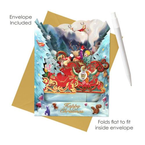 Santoro London Pop-Up Card Sleigh Santoro London Pop-Up Card Sleigh