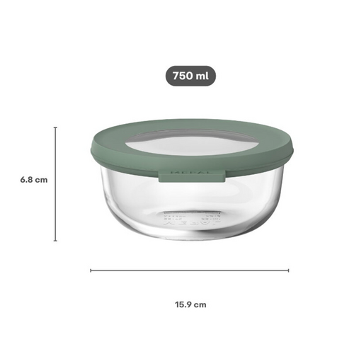 MEPAL Cirqula Glass Bowl 750 mL Nordic Sage MEPAL Cirqula Glass Bowl 750 mL Nordic Sage
