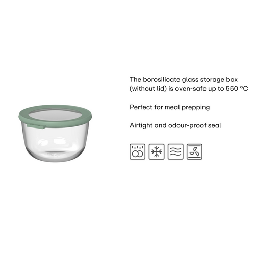 MEPAL Cirqula Glass Bowl 500 mL Nordic Sage MEPAL Cirqula Glass Bowl 500 mL Nordic Sage