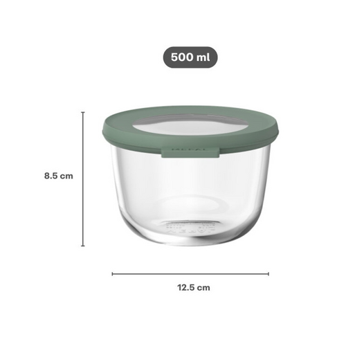 MEPAL Cirqula Glass Bowl 500 mL Nordic Sage MEPAL Cirqula Glass Bowl 500 mL Nordic Sage