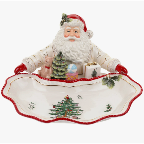 Spode Christmas Tree Gold Figural Santa Dish