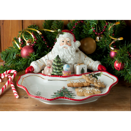 Spode Christmas Tree Gold Figural Santa Dish