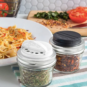 Jarware Jarware Spice Lids Set of 2 White & Black