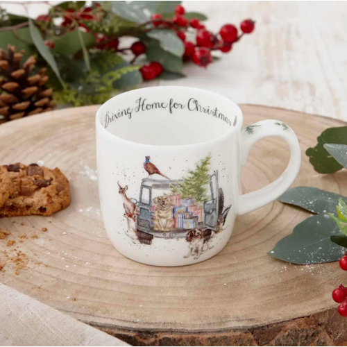 Wrendale Wrendale Mug Driving Home for Christmas 11 oz. Wrendale Wrendale Mug Driving Home for Christmas 11 oz.