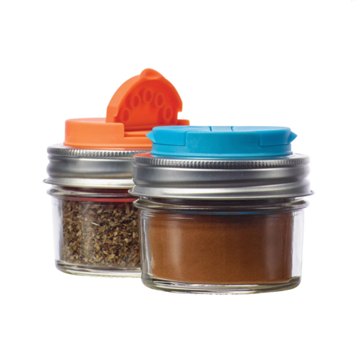 Jarware Jarware Spice Lids Set of 2 Orange & Blue