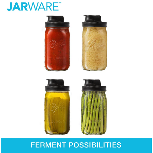 Jarware Jarware Black Set Pour Handles of 2 Wide Mouth Jarware Jarware Black Set Pour Handles of 2 Wide Mouth