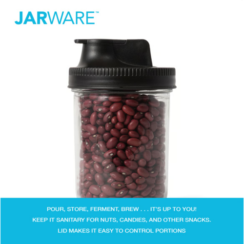Jarware Jarware Black Set Pour Handles of 2 Wide Mouth Jarware Jarware Black Set Pour Handles of 2 Wide Mouth