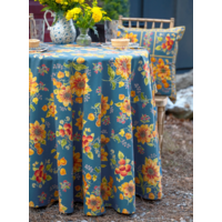 Tablecloth Prairie Teal Round 70 Inch