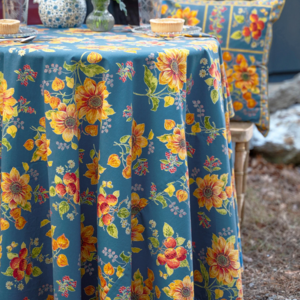 April Cornell Tablecloth Prairie Teal Round 70 Inch April Cornell Tablecloth Prairie Teal Round 70 Inch