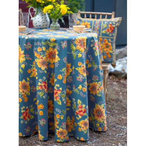 April Cornell Tablecloth Prairie Teal Round 70 Inch April Cornell Tablecloth Prairie Teal Round 70 Inch