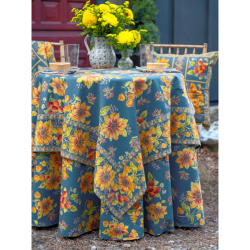 April Cornell Tablecloth Prairie Teal Round 70 Inch