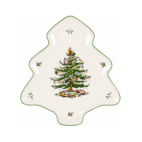 Spode Christmas Tree Dish Tree Shaped 14 Inch