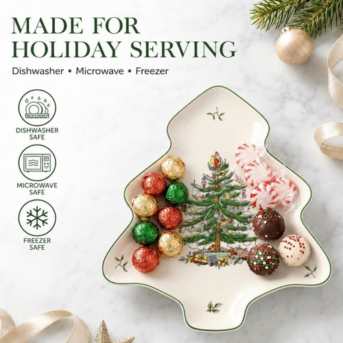 Spode Christmas Tree Dish Tree Shaped 14 Inch