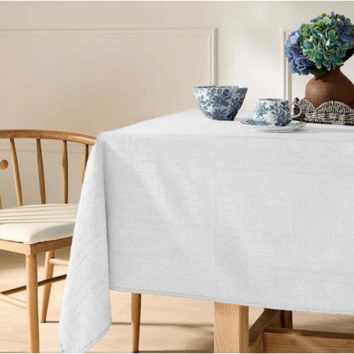 Texstyles Deco Tablecloth Ambiance White 54 x 72 Inch Texstyles Deco Tablecloth Ambiance White 54 x 72 Inch