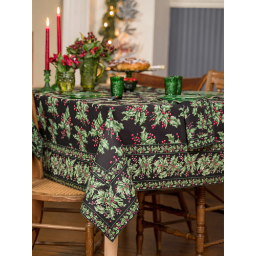 April Cornell Tablecloth Holly Black 60 x 90 Inch April Cornell Tablecloth Holly Black 60 x 90 Inch