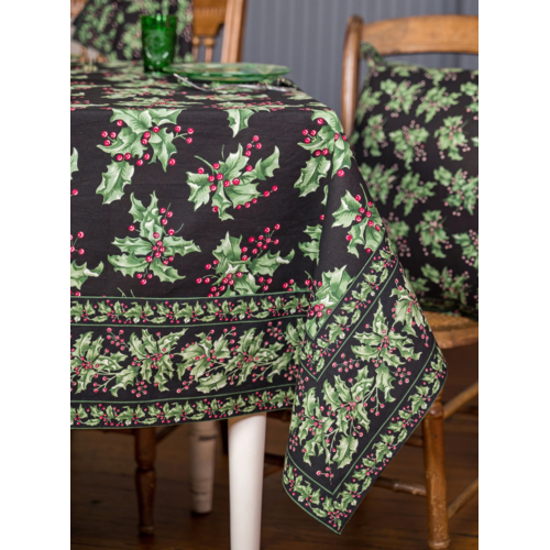 April Cornell Tablecloth Holly Black 72 x 120 Inch April Cornell Tablecloth Holly Black 72 x 120 Inch