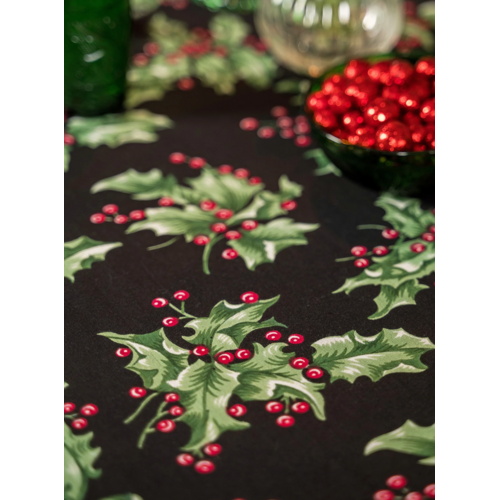 April Cornell Tablecloth Holly Black 72 x 120 Inch April Cornell Tablecloth Holly Black 72 x 120 Inch