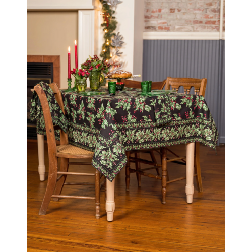 April Cornell Tablecloth Holly Black Round 70 Inch April Cornell Tablecloth Holly Black Round 70 Inch