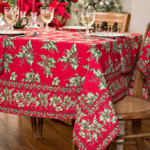April Cornell Tablecloth Holly Red 60 x 90 Inch April Cornell Tablecloth Holly Red 60 x 90 Inch
