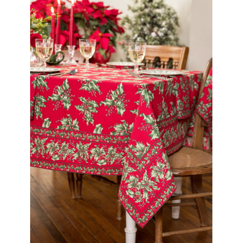 April Cornell Tablecloth Holly Red 60 x 90 Inch April Cornell Tablecloth Holly Red 60 x 90 Inch