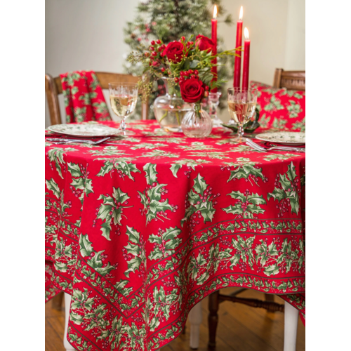 April Cornell Tablecloth Holly Red 60 x 90 Inch April Cornell Tablecloth Holly Red 60 x 90 Inch