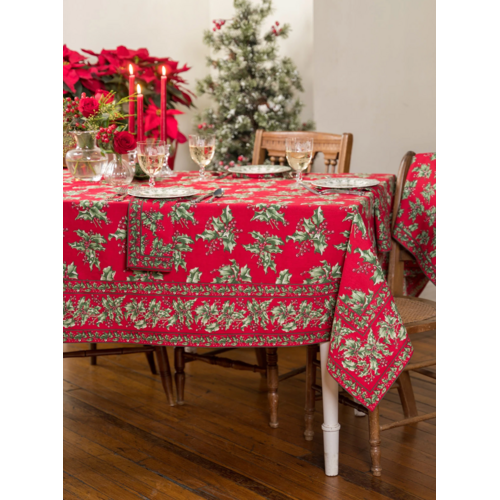 April Cornell Tablecloth Holly Red Round 70 Inch April Cornell Tablecloth Holly Red Round 70 Inch