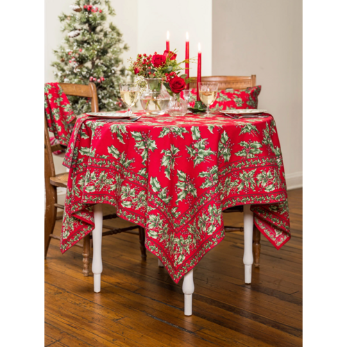 April Cornell Tablecloth Holly Red Round 70 Inch April Cornell Tablecloth Holly Red Round 70 Inch