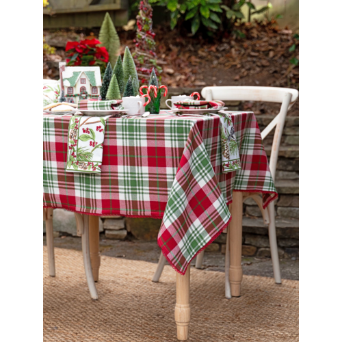 April Cornell Tablecloth Jingle Plaid Red 60 x 90 Inch April Cornell Tablecloth Jingle Plaid Red 60 x 90 Inch