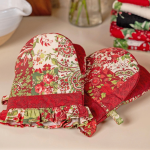 April Cornell Mini Mitt Set Patchwork Merry April Cornell Mini Mitt Set Patchwork Merry