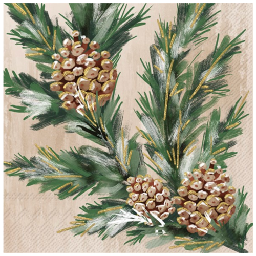 IHR Napkin Lunch Paper Gilded Swag Cream