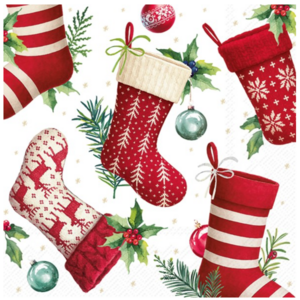 IHR Napkin Lunch Paper Christmas Stockings IHR Napkin Lunch Paper Christmas Stockings