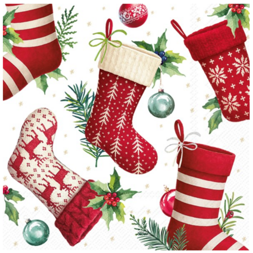 IHR Napkin Lunch Paper Christmas Stockings