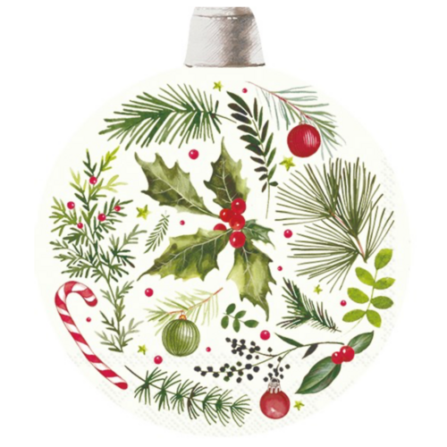 IHR Napkin Lunch Paper Christmas Branches Bauble IHR Napkin Lunch Paper Christmas Branches Bauble