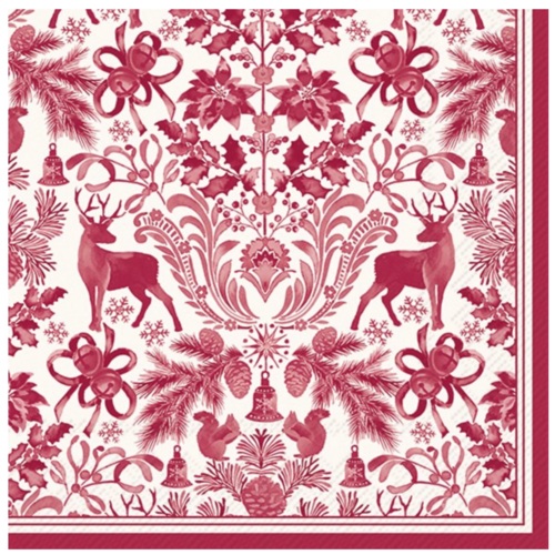 IHR Napkin Lunch Paper Brimsley Red
