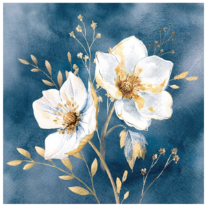 IHR Napkin Cocktail Paper Golden Gala Blue