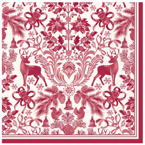 IHR Napkin Cocktail Paper Brimsley Red IHR Napkin Cocktail Paper Brimsley Red