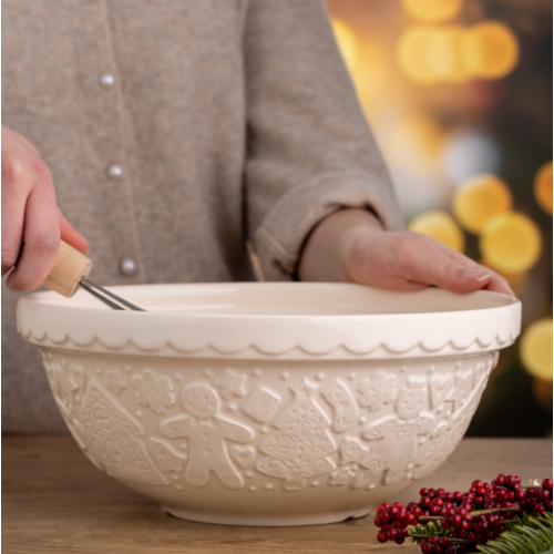 Mason Cash Mason Cash Gingerbread Mixing Bowl 26cm White Mason Cash Mason Cash Gingerbread Mixing Bowl 26cm White