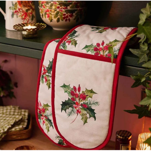 Portmeirion Christmas Holly Double Oven Glove Portmeirion Christmas Holly Double Oven Glove