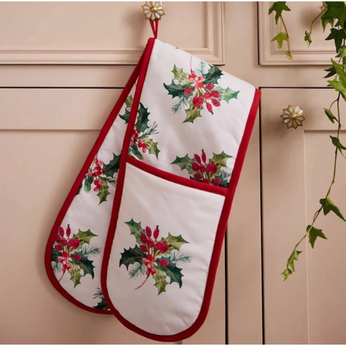 Portmeirion Christmas Holly Double Oven Glove Portmeirion Christmas Holly Double Oven Glove
