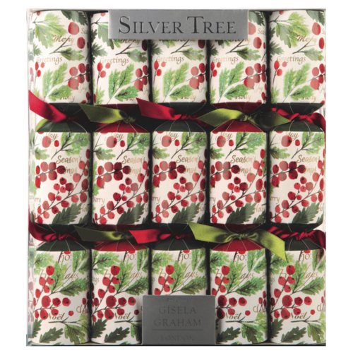 Silver Tree Crackers Berries and Watercolor 10 pieces