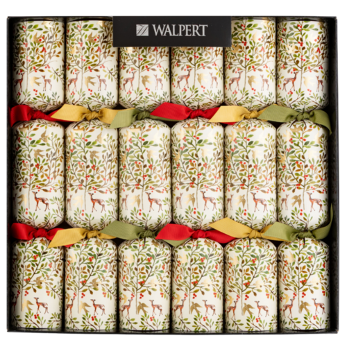 Walpert Crackers Gold Foliage & Deer 6 Pieces Walpert Crackers Gold Foliage & Deer 6 Pieces