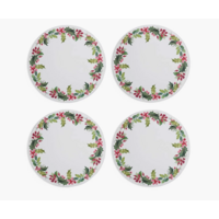 Placemats Round Christmas Holly Set of 4