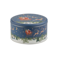 Cookie Tin Large Santa in the Night Sky