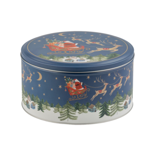 Option2 Cookie Tin Large Santa in the Night Sky Option2 Cookie Tin Large Santa in the Night Sky