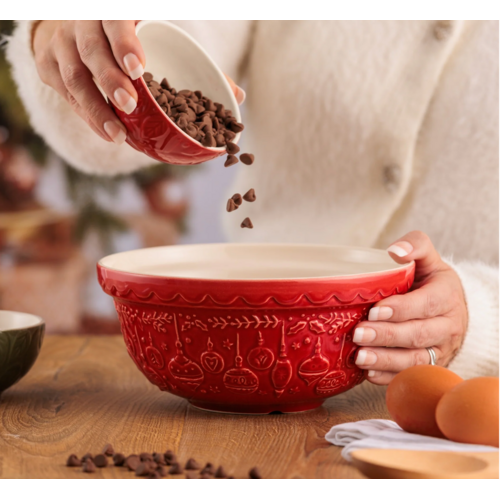 Mason Cash Mason Cash Deck the Halls Mixing Bowl 21cm Red