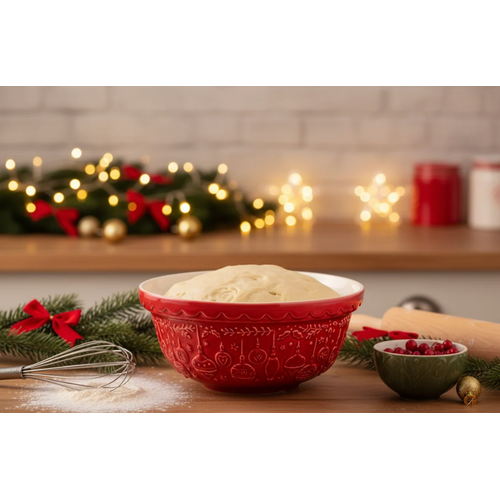 Mason Cash Mason Cash Deck the Halls Mixing Bowl 21cm Red
