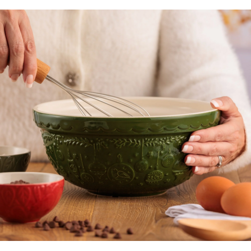 Mason Cash Mason Cash Deck the Halls Mixing Bowl 24cm Green